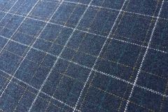 Brentano Scene: Blueprint Reversible | Wool Plaid Upholstery Pillow Drapery Fabric