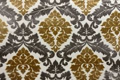 Caracole Tuscan Classic Damask: Ochre | Traditional Cut Velvet Upholstery Fabric