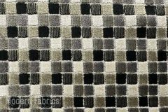 Clarke & Clarke Tribeca: Ebony | Checker Cut Velvet Upholstery Fabric