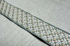 Cowtan & Tout/ Colefax & Fowler Cross Stitch Braid 2.5" Tape: Old Blue | 7+ YARDS for $149