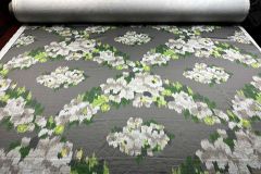 Fabricut Rose Floral: 03 Gray Green | Drapery Pillow Upholstery and Bedding Fabric