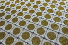 HBF Textiles Dot Grid: Gold & Lava | Geometric Upholstery Fabric