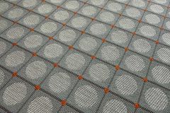 HBF Textiles Dot Grid: Gray & Orange | Geometric Upholstery Fabric
