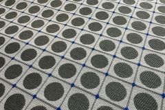 HBF Textiles Dot Grid: Iron & Blue | Geometric Upholstery Fabric