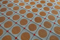 HBF Textiles Dot Grid: Melon & Red | Geometric Upholstery Fabric