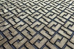 Holly Hunt Interlock: Bronze Night | Geometric Cut Velvet Upholstery and Pillow Fabric