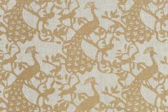 Lee Industry Ariel: Gold | Printed Linen Upholstery and Pillow Fabric