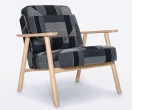 Luum Textiles Mitered: Black Walnut by Suzanne Tick | Geometric Pillow Upholstery Fabric