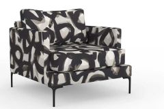 Mokum Abstraction OUTDOOR: Obsidian | Abstract Italian Big Print Fabric