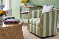 Perennials / Serena Lily Port Stripe: Grass | Outdoor Upholstery Fabric