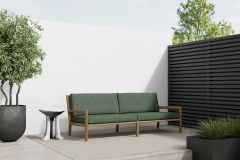Perennials Rough n Rowdy: Grass / Serena Lily Basketweave: Green | Outdoor Upholstery Fabric