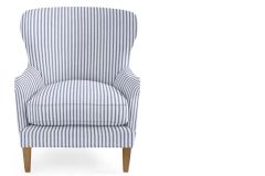 Perennials / Serena Lily Dock Stripe: White Navy | Outdoor Upholstery Fabric