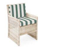 Perennials / Serena Lily Harbor Stripe: Botanical | Outdoor Upholstery Fabric