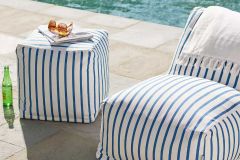 Sunbrella Exclusively for Serena Lily Lido Stripe: French Blue / Mediterranean | Outdoor Fabric