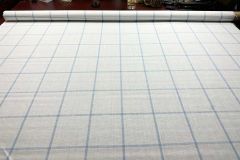 Serena Lily Windowpane Linen: Hydrangea Blue | Check Pillow and Upholstery Fabric