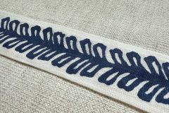 Thibaut Landen Climbing Vine 2" Linen Trim Tape: Navy | 7 YARDS for $99
