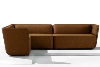 Architex Wormwood: Trapper | Leather Texture Vinyl from Modern Fabrics