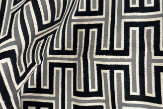 Top Fabric Carlyle-Muriel: Caviar | Geometric Cut Velvet from Modern Fabrics