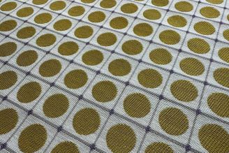 HBF Textiles Dot Grid: Gold & Lava from Modern Fabrics