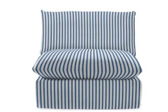 Perennials Jake Stripe: Azure Sea and Serena Lily Pinstripe: French Blue 