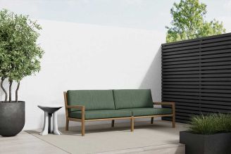 Perennials Rough Rowdy: Grass Serena Lily Basketweave: Green Outdoor from Modern Fabrics