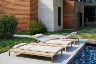 Perennials Rough n Rowdy: Vapor Serena Lily Basketweave: Fog Outdoor from Modern Fabrics