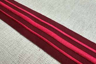 Schumacher Military Stripe Tape: Red on Burgundy from Modern Fabrics
