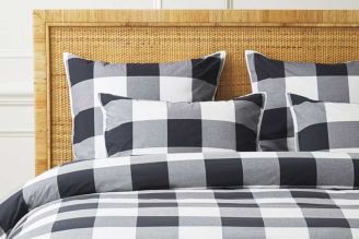 Perennials / Serena Lily Gingham 4" Check: Black | Outdoor