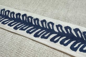 Thibaut Landen Climbing Vine 2" Linen Trim Tape: Navy | 7 YARDS for $99